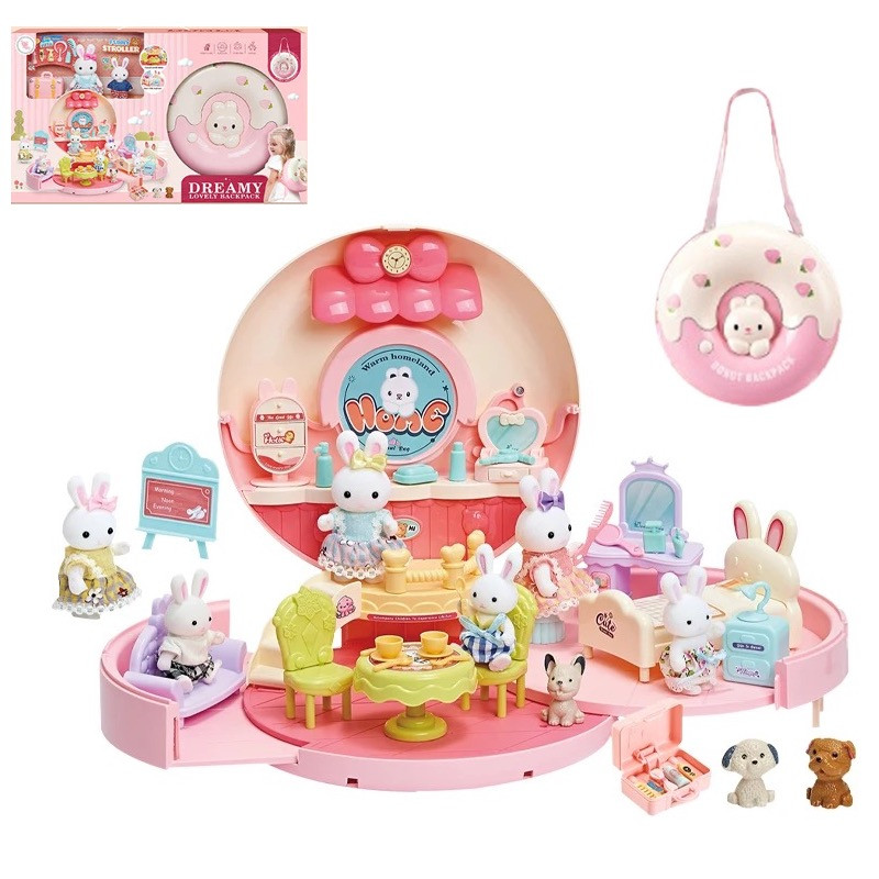 *Будинок - рюкзак "Пончик" з зайчиками арт. 6695, фото 1