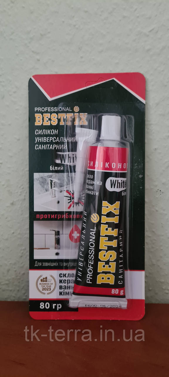 Силікон санитарний білий BESTFIX блістер (80гр)