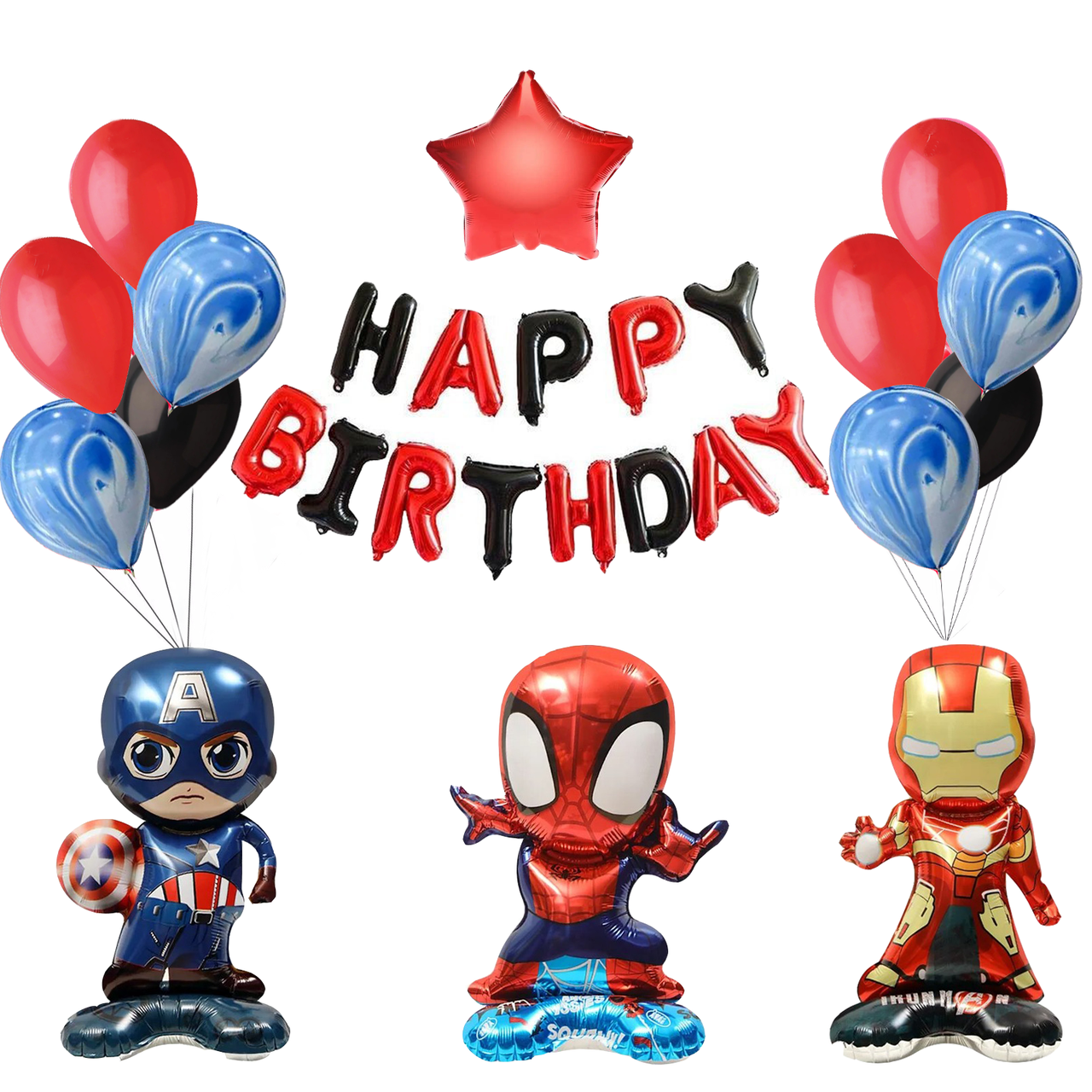 Фотозона з кульок Супергерої Marvel Happy Birthday ( 11 шаров)
