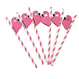 Коктейльні трубочки Фламінго 10 штук 19 см рожевий, фото 2