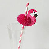 Коктейльні трубочки Фламінго 10 штук 19 см рожевий, фото 3