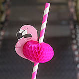 Коктейльні трубочки Фламінго 10 штук 19 см рожевий, фото 4