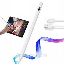 Універсальний стилус для телефону та планшета, Білий / Активний стилус-ручка для сенсорних екранів
