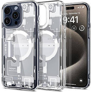 Чохол Spigen Ultra Hybrid MagFit до iPhone 15 Pro Max Zero One White (ACS07034)
