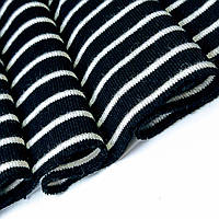Трикотаж ангорка королівська біло-чорна смужка 4мм*17мм