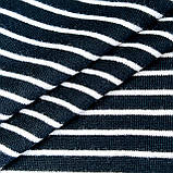 Трикотаж ангорка королівська біло-чорна смужка 4мм*17мм, фото 2