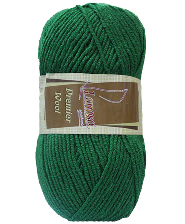 Lanoso PREMIER WOOL (Ланосо Прем'єр Вул) № 920 зелений (Пряжа вовняна з акрилом, нитки для в'язання), фото 1