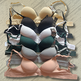 Бюстгальтер - Топ в Рубчик Чашка B Мікс 12шт (7508)