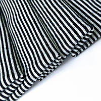 Трикотаж ангорка королівська чорно-біла дрібна смужка 2,5мм*2,5мм