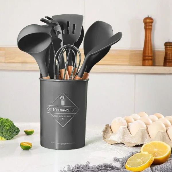 Набір кухонного приладдя з 12 предметів Kitchen Set RD-1204 сірий