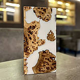 Нарди з натурального дерева та епоксидної смоли, ручна робота 30*30 см, фото 4