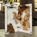 Нарди з натурального дерева та епоксидної смоли, ручна робота 30*30 см, фото 2