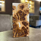 Нарди з натурального дерева та епоксидної смоли, ручна робота 30*30 см, фото 5