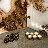 Нарди з натурального дерева та епоксидної смоли, ручна робота 30*30 см, фото 7