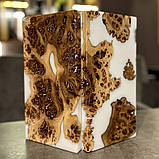 Нарди з натурального дерева та епоксидної смоли, ручна робота 30*30 см, фото 3