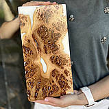 Нарди з натурального дерева та епоксидної смоли, ручна робота 30*30 см, фото 9