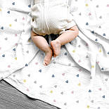 Лоскуток. Двошаровий жатий муслін ширина 160 см "Акварельні серця" No МЖ-3-99, 55*160 см, фото 8