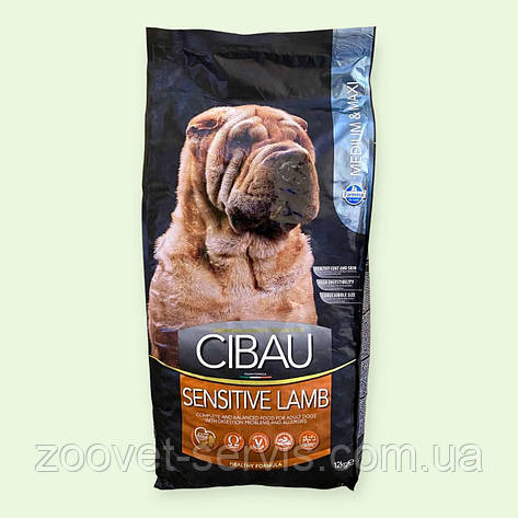 Сухий корм для дорослих собак середніх та великих порід Farmina Cibau Sensitive Lamb Medium/Maxi 12 кг, фото 1