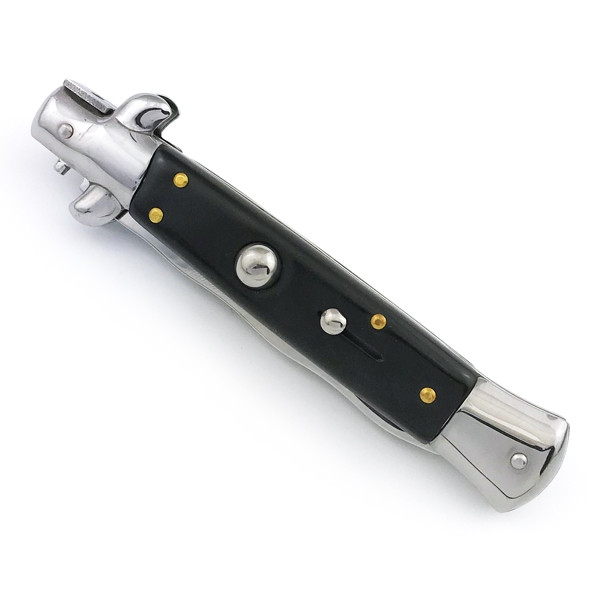 Ніж AGA Campolin 9" Picklock CURVED Automatic Italian Stiletto (R | сталь 5cr13Mov | рукоятка сталь