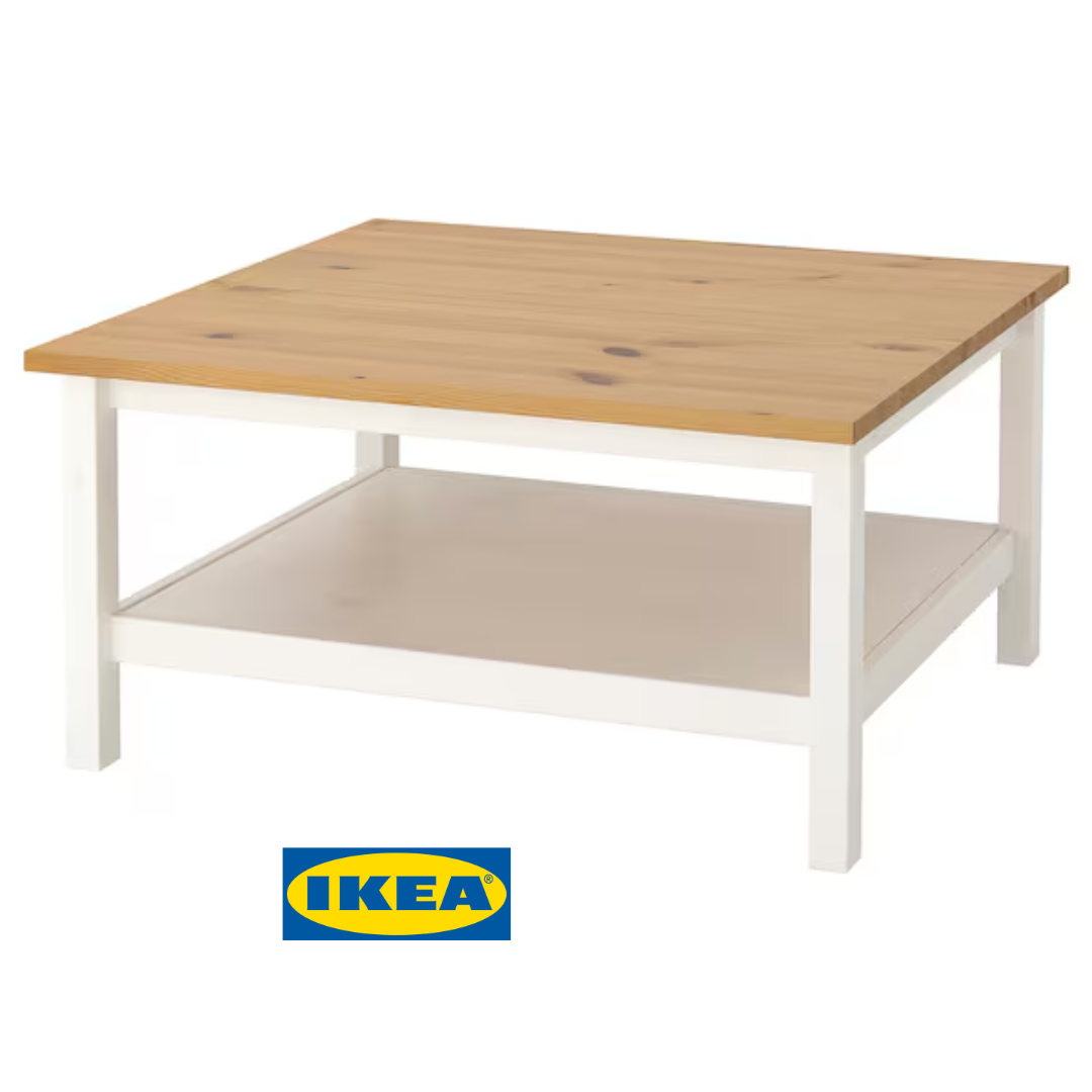 Журнальний столик IKEA HEMNES 90x90 см Біло-коричневий 304.134.95