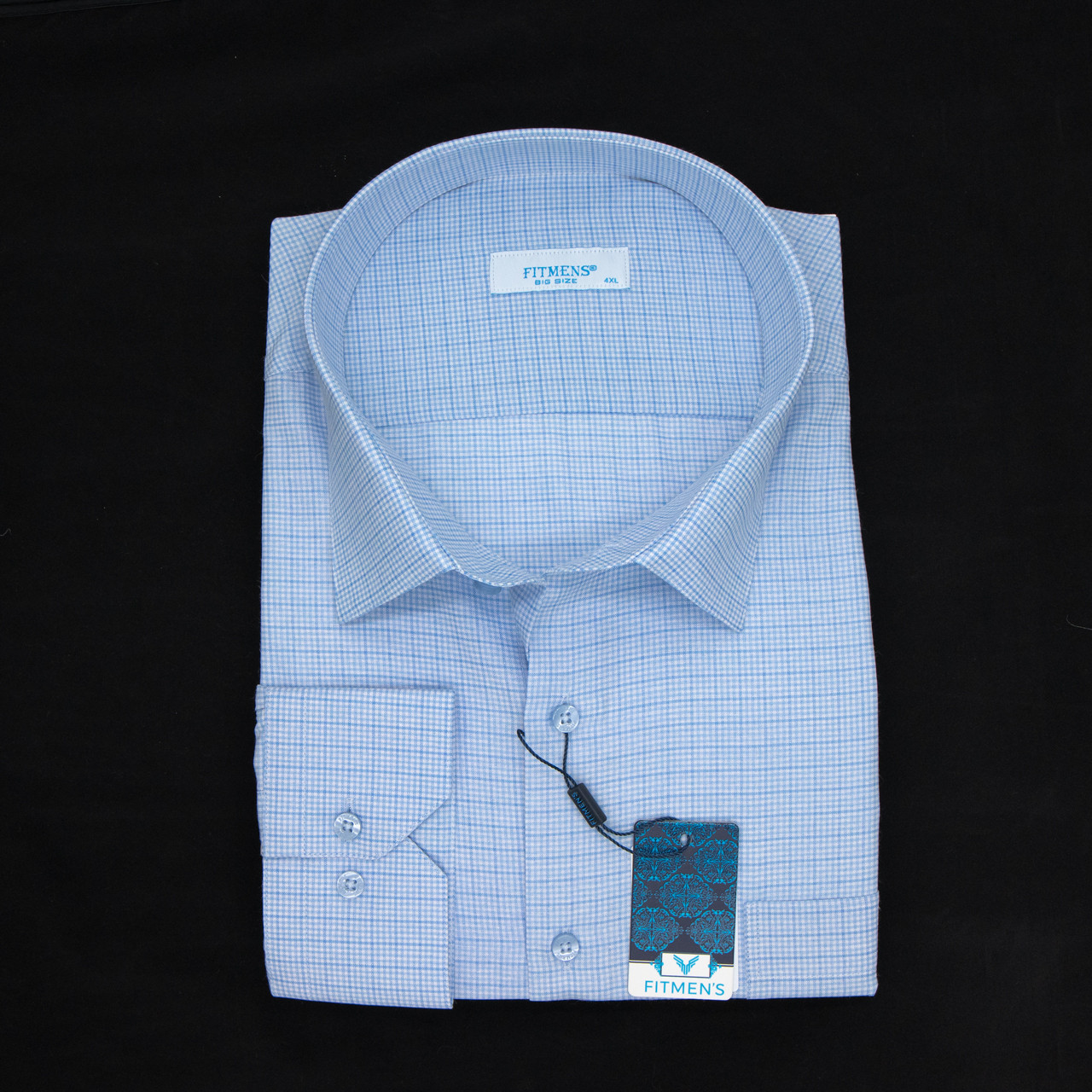 Сорочка чоловіча, прямого покрою, з довгим рукавом, FITMENS FS-003413 Acik Mavi 90% бавовна 10% поліестер