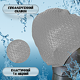 Силіконова шапочка для плавання для довгого волосся плавальна в басейн Hechpro Сіра (1696), фото 5