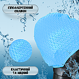 Шапка для плавання басейну жіноча чоловіча, резинова силіконова шапка для плавання Hechpro блакитна (1696), фото 2