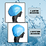 Шапочка для плавання із силікону універсальна, шапочка для плавання для великої голови Hechpro блакитна (1696), фото 9