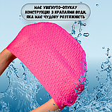 Силіконова шапочка для плавання для довгого волосся плавальна в басейн Hechpro Рожевий неон (1696), фото 7