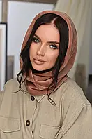 Капюшон из велюра "Микаелла" 789-012 коричневый