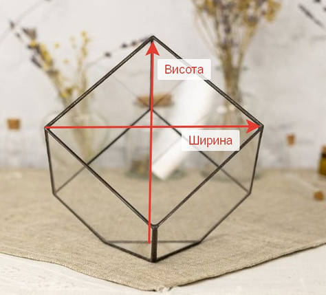 Скляний куб із нахилом.Стільні ємності., фото 3