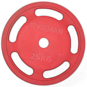 Диск олімпійський Foreman ROEZH 5-Grip, 25 кг (червоний), FM-ROEZH-25-RD