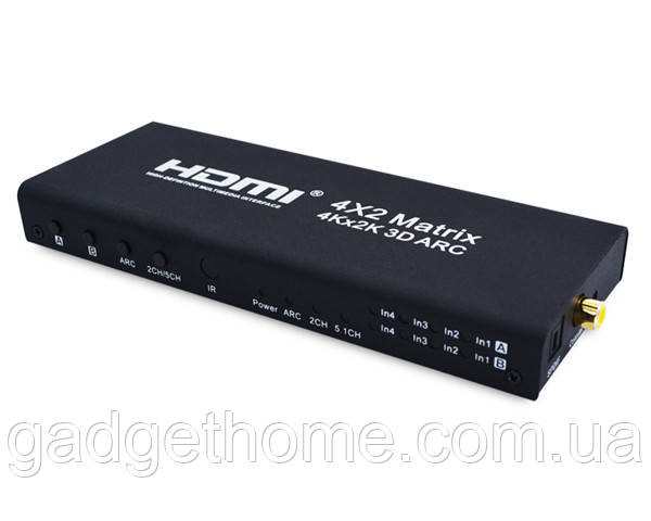 ТОП! HDMI Matrix HD-M442A 4x2 - (gHome), фото 1