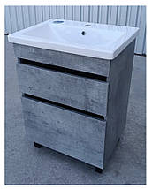 Тумба підлогова Minimal Grey 60 см з умивальником Cers, фото 4