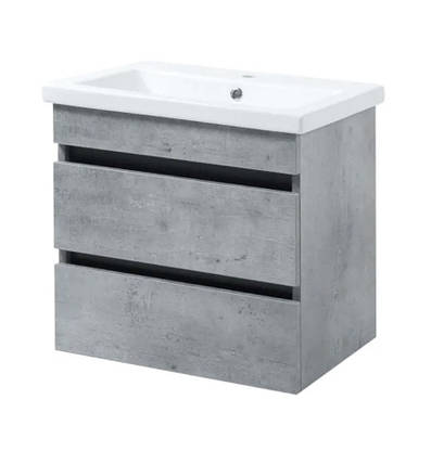 Тумба підвісна Minimal Grey 60 см з умивальником Комо, фото 1
