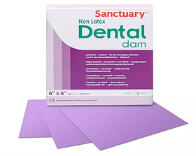 Безлатексні хустки для набору Роботер Дам (Rubber-Dam) пурпурові, середні, 15 шт., Sanctuary