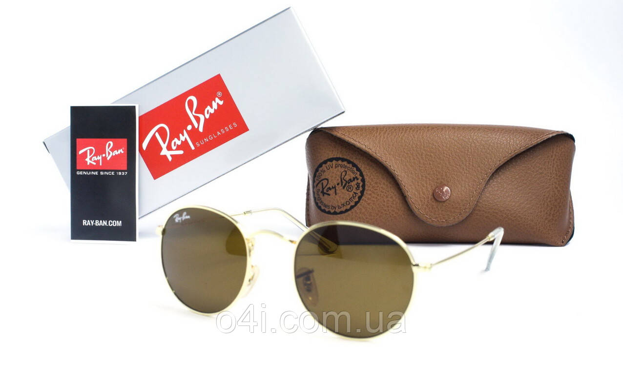 Ray Ban Round Metal 3447-brown-g SunGlasses 3447-brown-g (o4ki-13511)