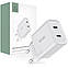 Мережевий зарядний пристрій-адаптер Tech-Protect C20W 2-port Network Charger PD20W White (9319456607093), фото 6