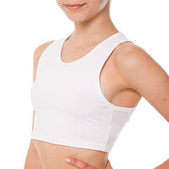 Майка топ спортивна дитяча для гімнастики з бавовни SP-Planeta 1247 зріст 158-164 см White