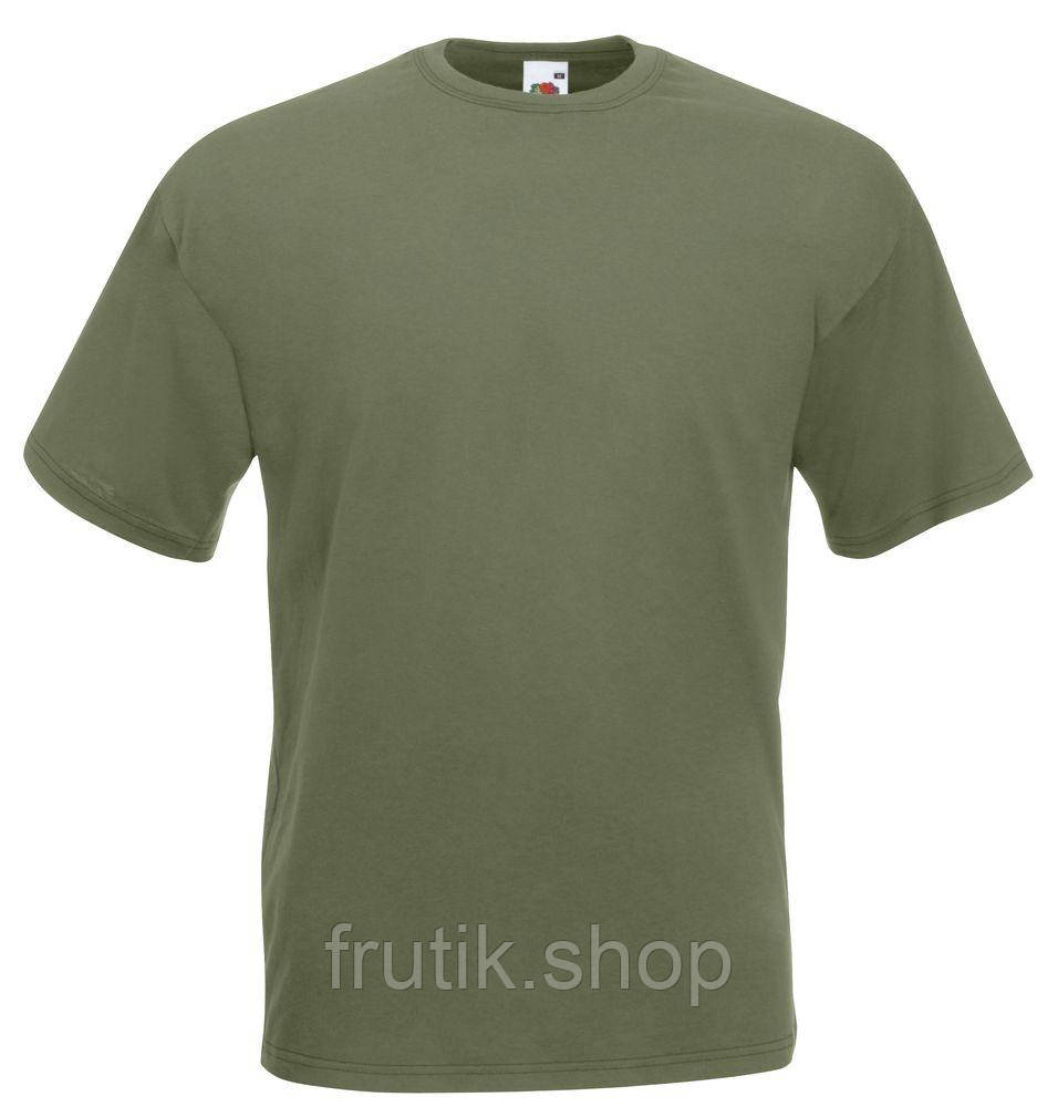 Оливкова Чоловіча Футболка класична Fruit of the loom Valueweight базова однотонна M