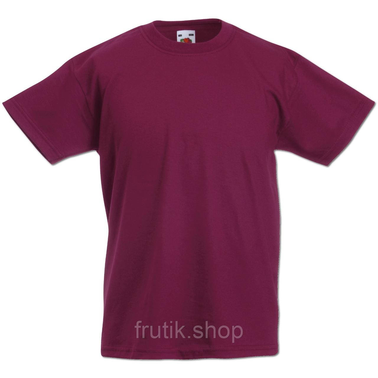 Дитяча футболка Класична Fruit of the loom 100% бавовна valueweight kids бордовий, 104