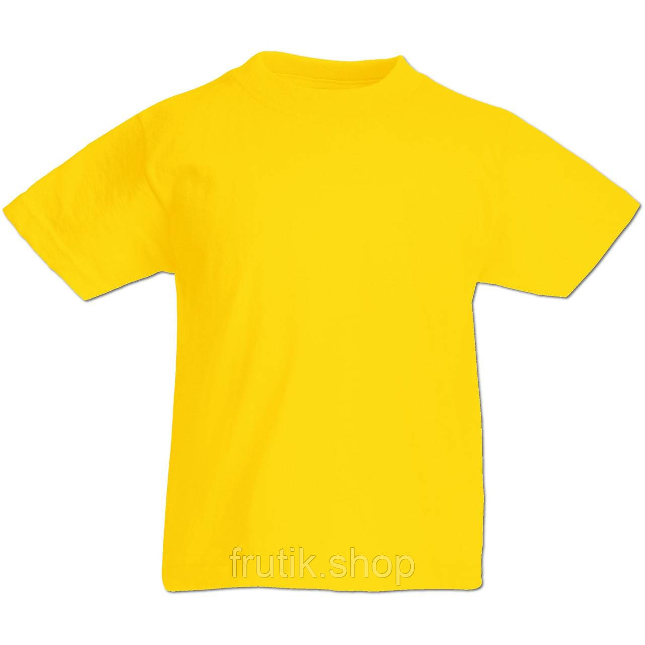 Дитяча футболка Класична Fruit of the loom 100% бавовна valueweight kids яскраво-жовтий, 92
