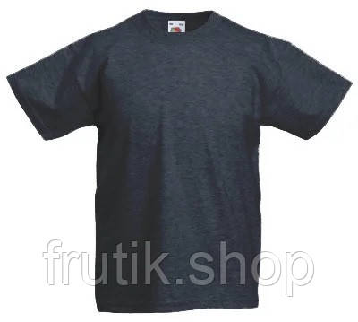 Дитяча футболка Класична Fruit of the loom 100% бавовна valueweight kids темно-сірий меланж, 104