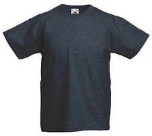 Дитяча футболка Класична Fruit of the loom 100% бавовна valueweight kids темно-сірий меланж, 104