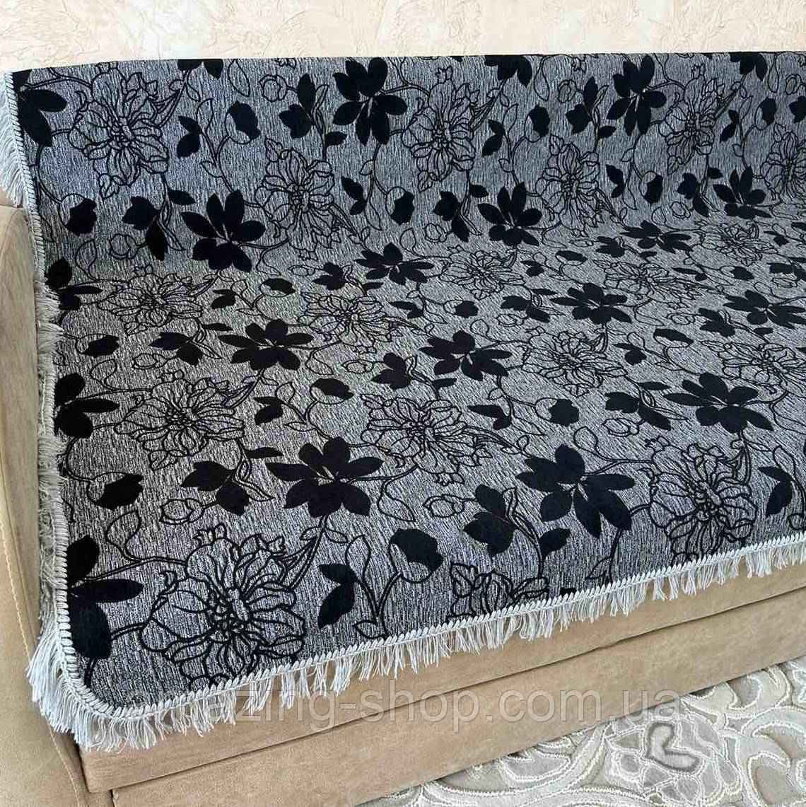 Дивандек на диван і два крісла, комплект накидки на меблі з бахромою. Міцні, надійні і якісні., фото 1