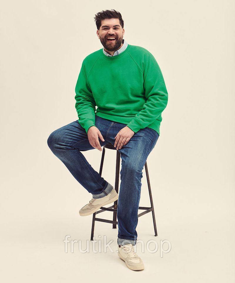 Чоловічий світшот з начосом на тонкому флісі Classic Raglan Sweat реглан светр жіноча Яскраво-зелений, S