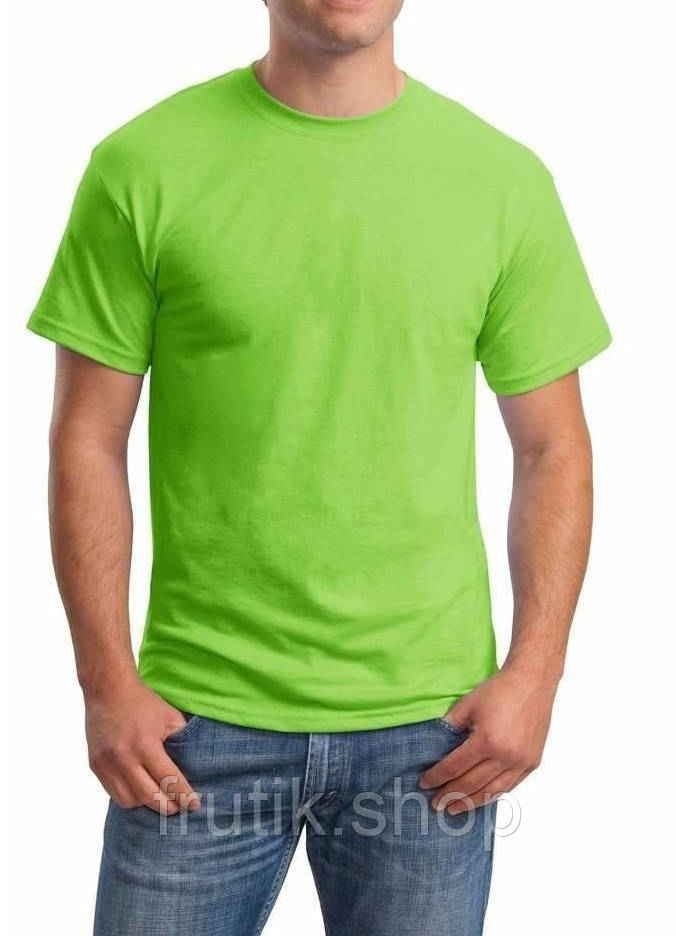 Тонка чоловіча футболка 100% бавовна Fruit of the loom original T легка Лайм, S