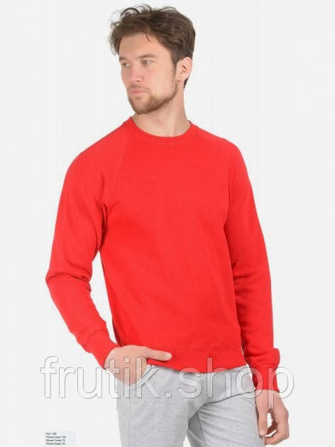 Чоловічий світшот з начосом на тонкому флісі Classic Raglan Sweat реглан светр жіноча Червоний, S
