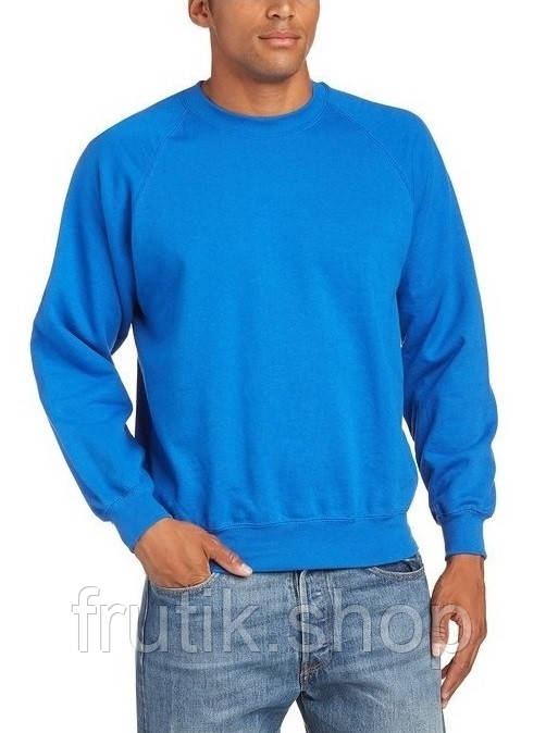 Чоловічий світшот з начосом на тонкому флісі Classic Raglan Sweat реглан светр жіноча Яскраво-синій, S