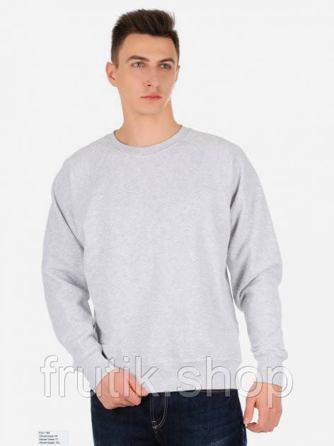 Чоловічий світшот з начосом на тонкому флісі Classic Raglan Sweat реглан светр жіноча Світло сірий, S